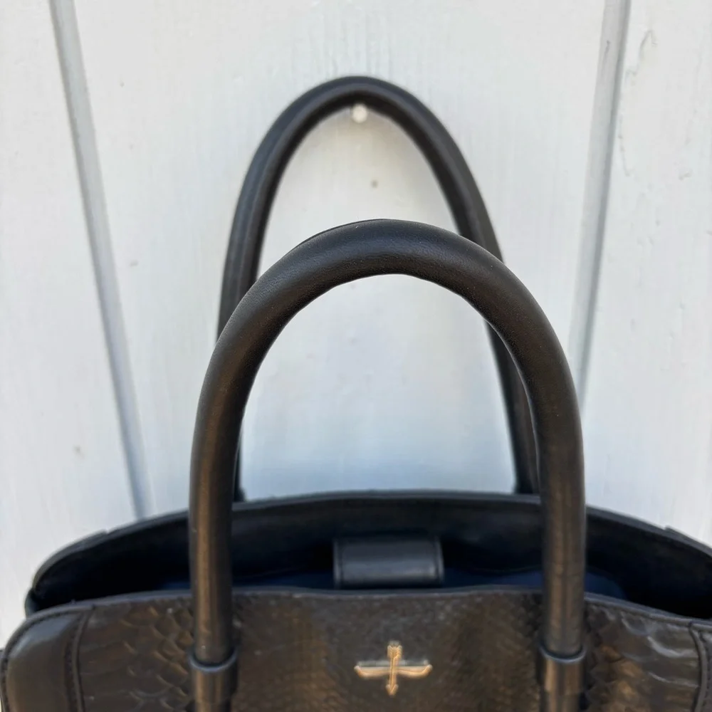 Pour la Victoire Butler Large Tote Bag Satchel Double Handles Embossed Leather